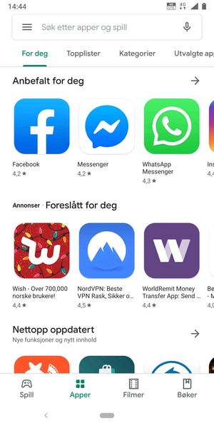 Velg søkefelt