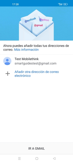 Seleccione IR A GMAIL
