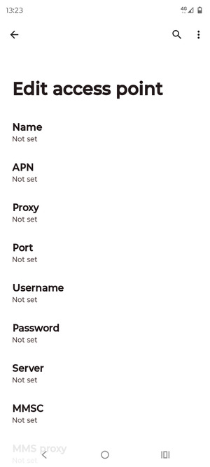 Enter MMS information