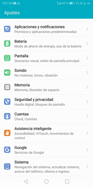 Desplácese y seleccione Seguridad y privacidad