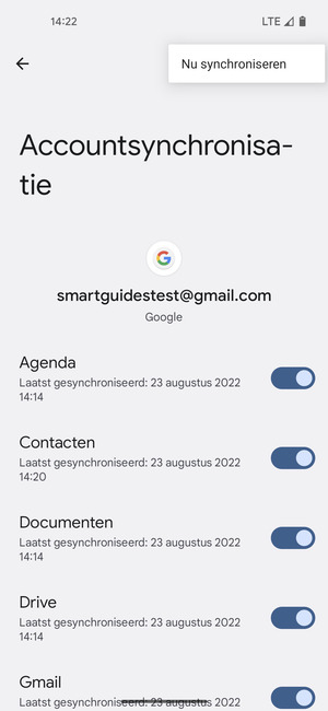 Selecteer Nu synchroniseren