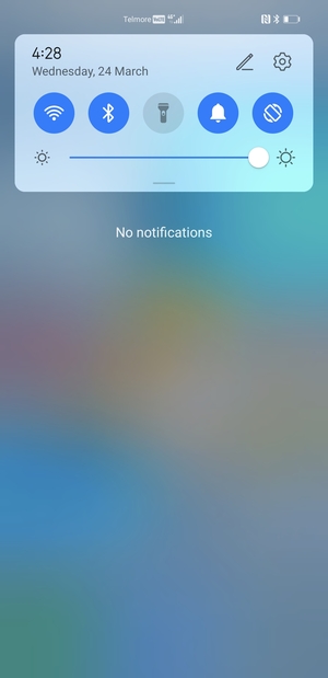 Slide down the top menu again