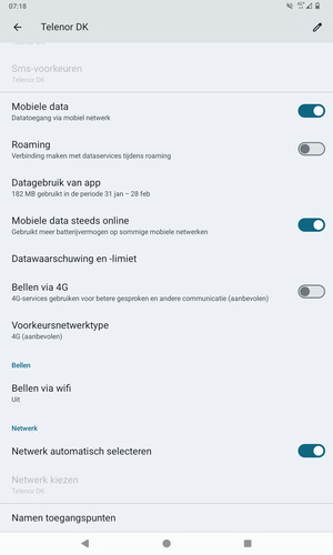 Scroll naar en selecteer Namen toegangspunten