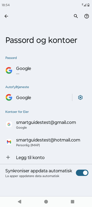 Velg din Google-konto