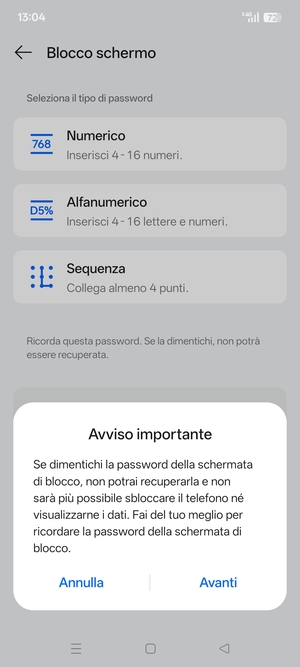 Seleziona Avanti