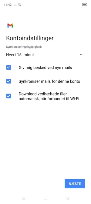 Vælg NÆSTE