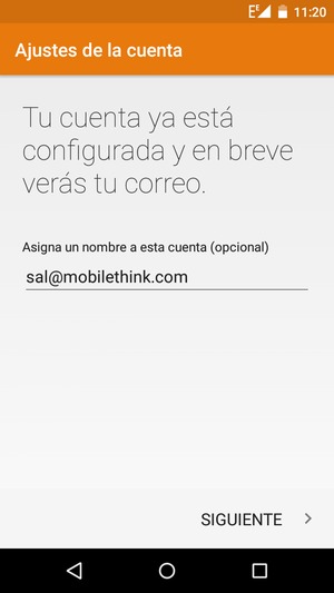 Déle a su cuenta un nombre y seleccione SIGUIENTE