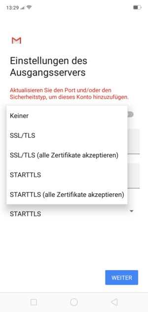 Wählen Sie Keiner und WEITER
