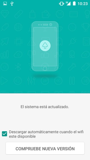 Seleccione COMPRUEBE NUEVA VERSIÓN