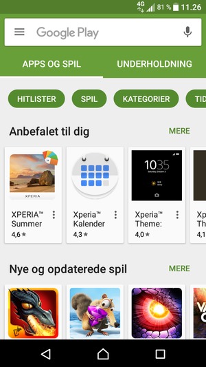 Vælg søgefeltet