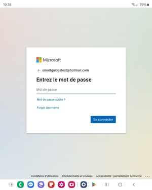 Saisissez votre mot de passe et sélectionnez Se connecter