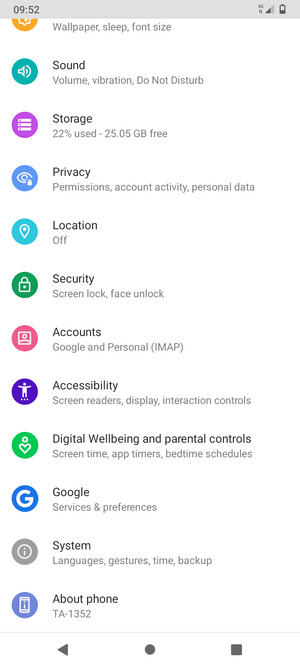 Scroll to and select System