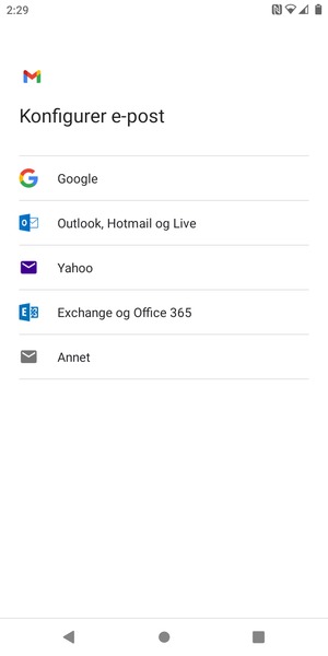 Velg Outlook, Hotmail og Live