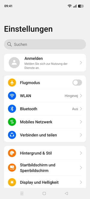 Wählen Sie Mobiles Netzwerk