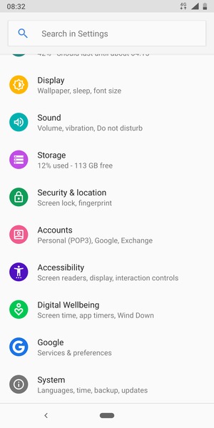 Scroll to and select System