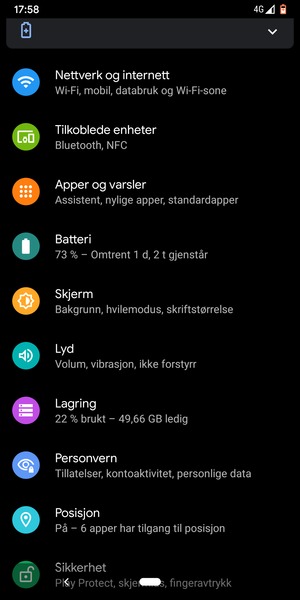 Bla til og velg Posisjon
