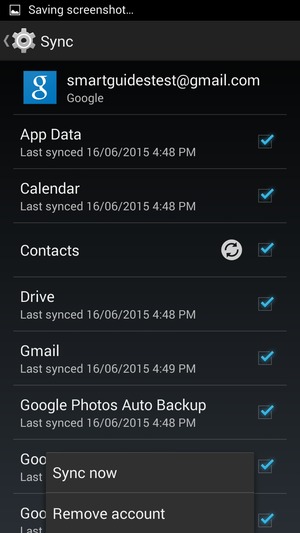 Select Sync now