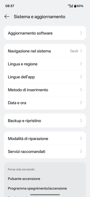 Seleziona Aggiornamento software