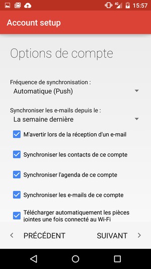 Sélectionnez SUIVANT