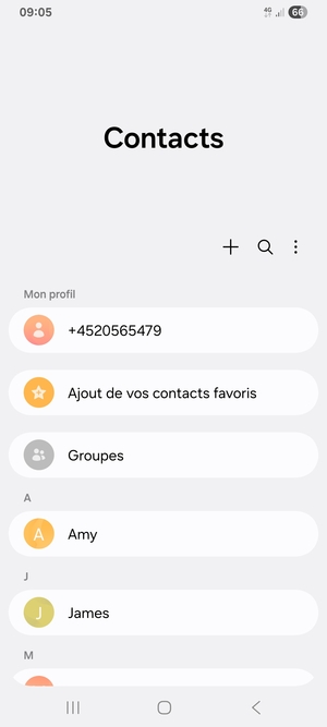 Sélectionnez le bouton du Menu