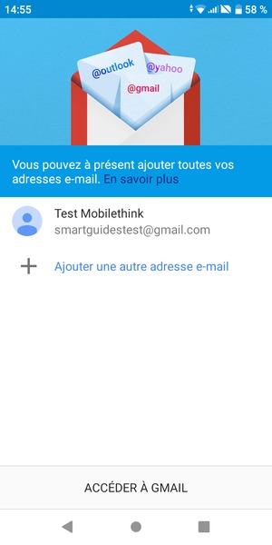 Sélectionnez ACCÉDER  À GMAIL