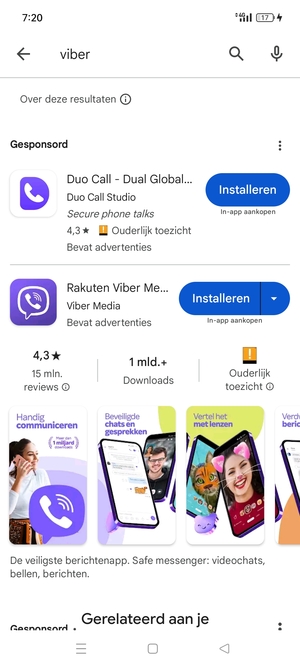 Selecteer de app