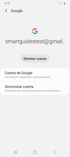 Seleccione Sincronizar cuenta