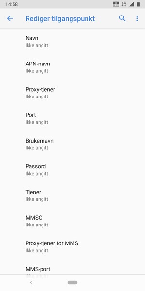 Skriv inn internett-informasjon