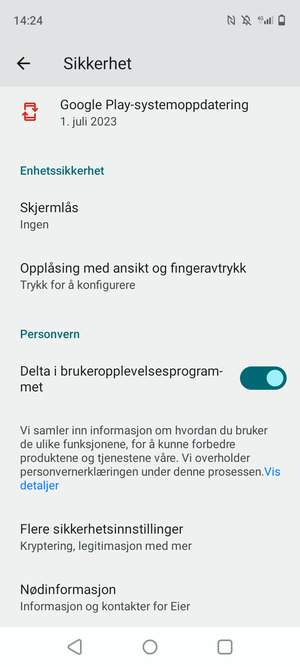 For å bytte PIN-koden til SIM-kortet, gå til Sikkerhet-menyen og velg Flere sikkerhetsinnstillinger