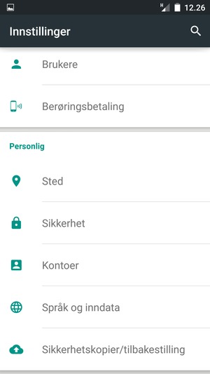 Bla til og velg Kontoer