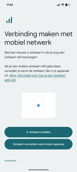 Selecteer E-simkaart instellen