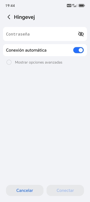 Introduzca la contraseña de Wi-Fi y seleccione Conectar