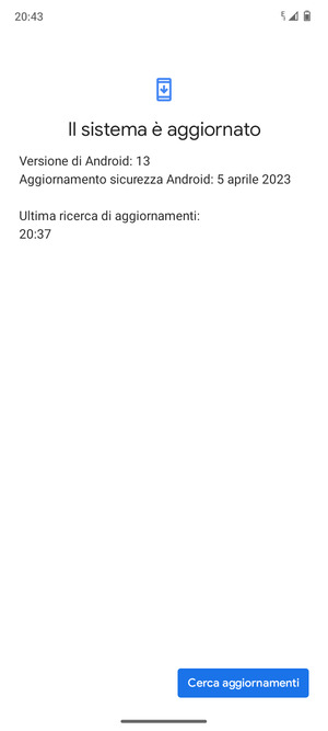 Se il tuo telefono è aggiornato, vedrai la seguente schermata
