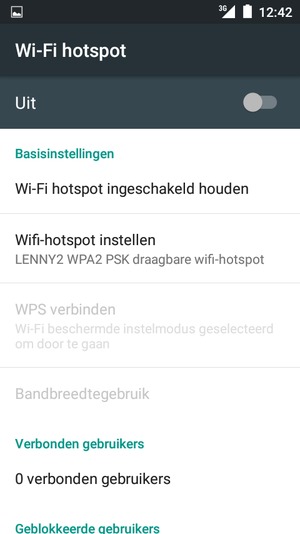 Selecteer Wifi-hotspot instellen