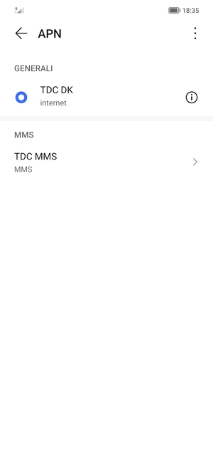 Seleziona il tasto Menu