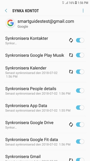 Din information kommer att synkroniseras