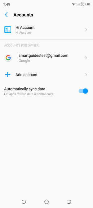Select your Google account