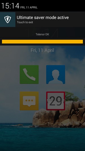 To turn off Ultimate saver mode, slide down the top menu
