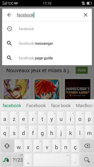 Saisissez le nom de l'appli et sélectionnez Rechercher