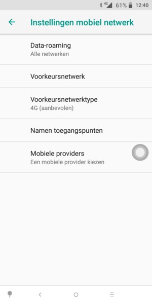 Selecteer Data-roaming