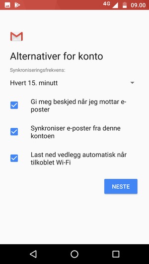 Velg NESTE