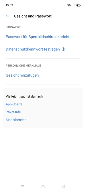 Wählen Sie Passwort für Sperrbildschirm einrichten