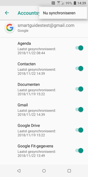 Selecteer Nu synchroniseren