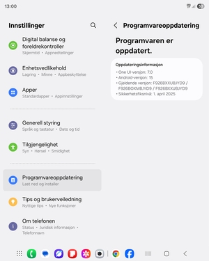 Hvis telefonen din er oppdatert, vil du se følgende skjermbilde