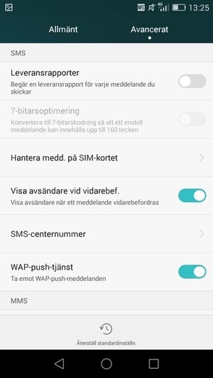 Välj SMS-centernummer