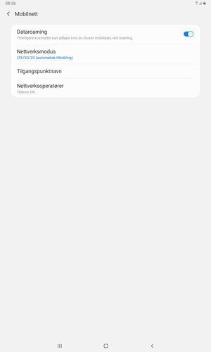 Slå Dataroaming på eller av