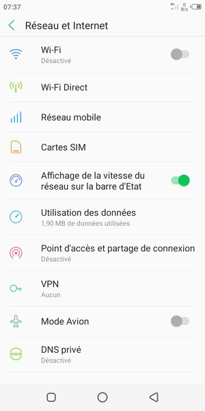 Sélectionnez Réseau mobile