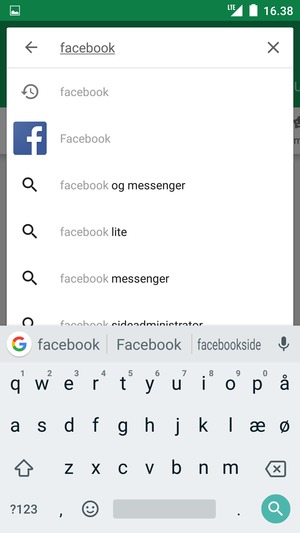 Indtast navnet på appen og vælg Søg