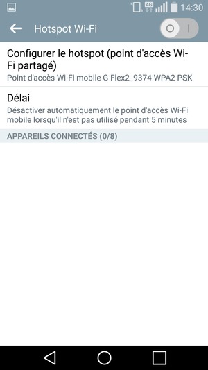 Sélectionnez Configurer le hotspot (point d'accès Wi-Fi partagé)