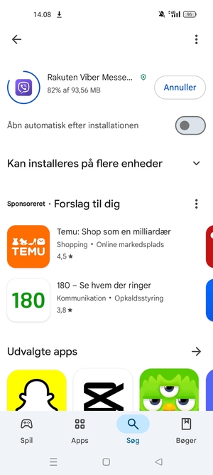 Afvent at installeringen er afsluttet